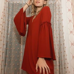 Rusty orange/red flowy dress